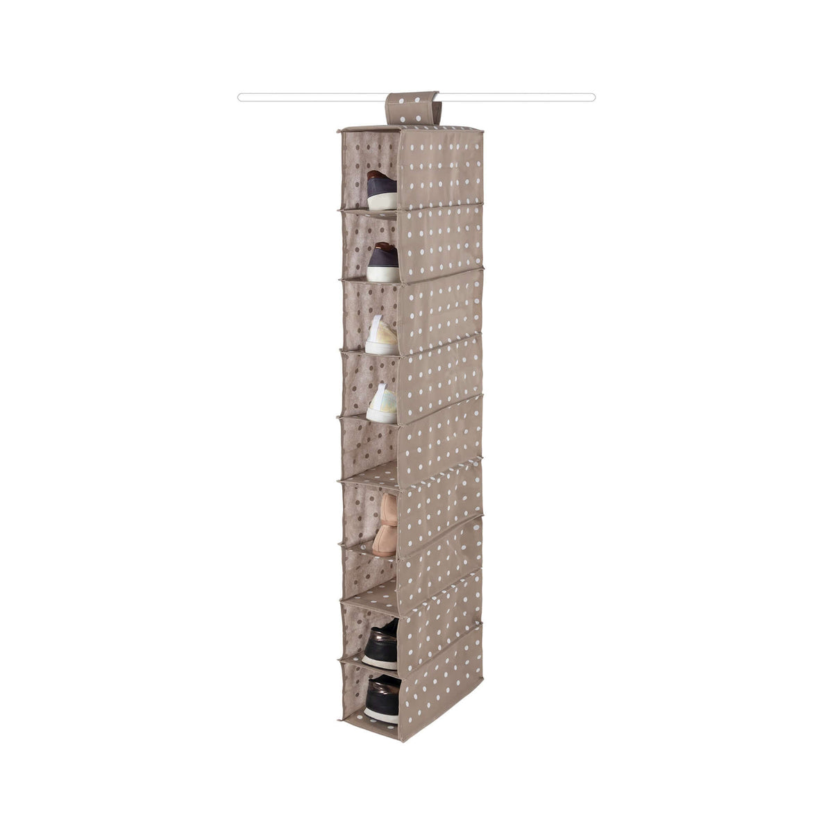 Rivoli taupe 9-tier hanging shelf