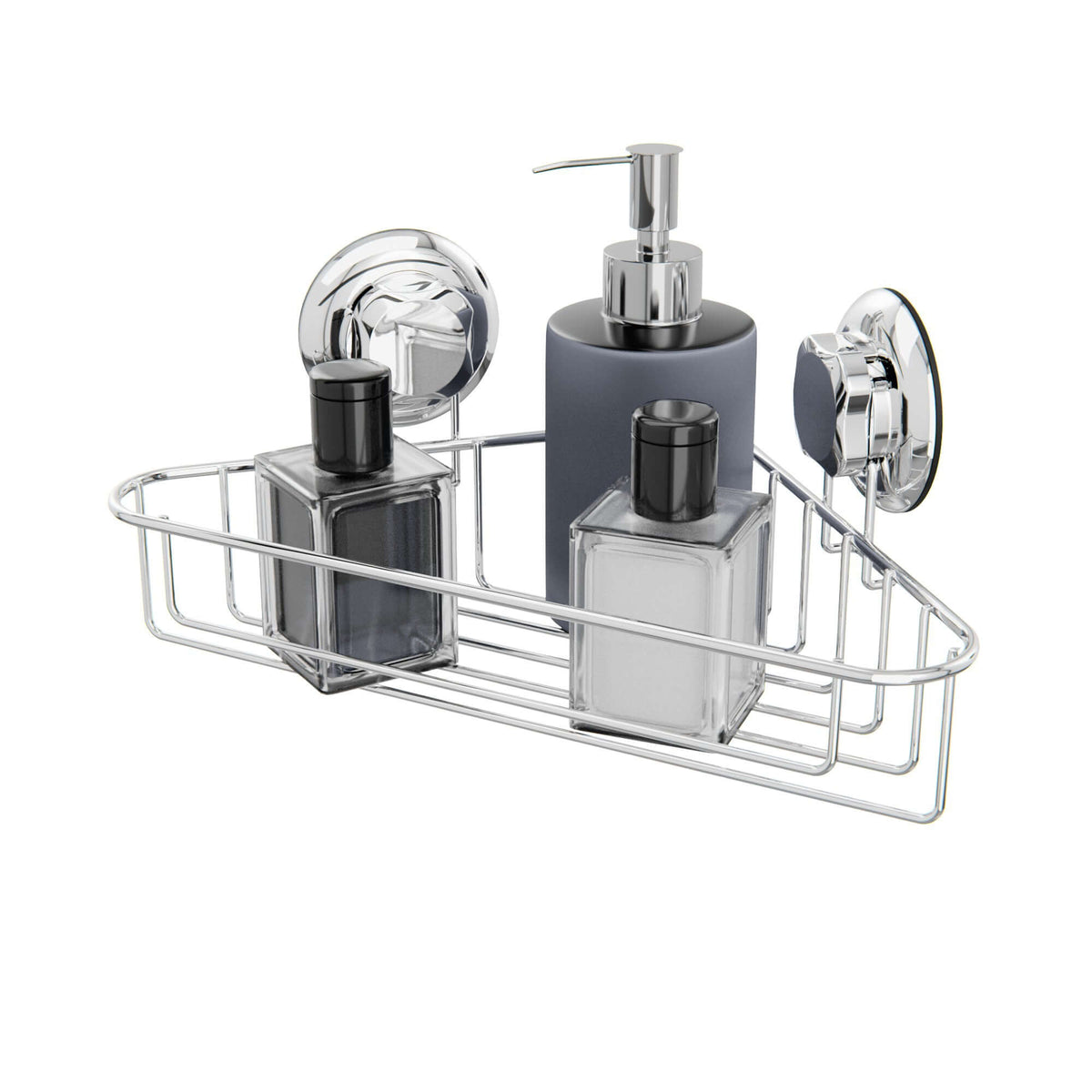 Etagère d'angle ventouses auto-adhésives