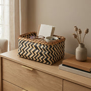 Panier de rangement bambou tressé L