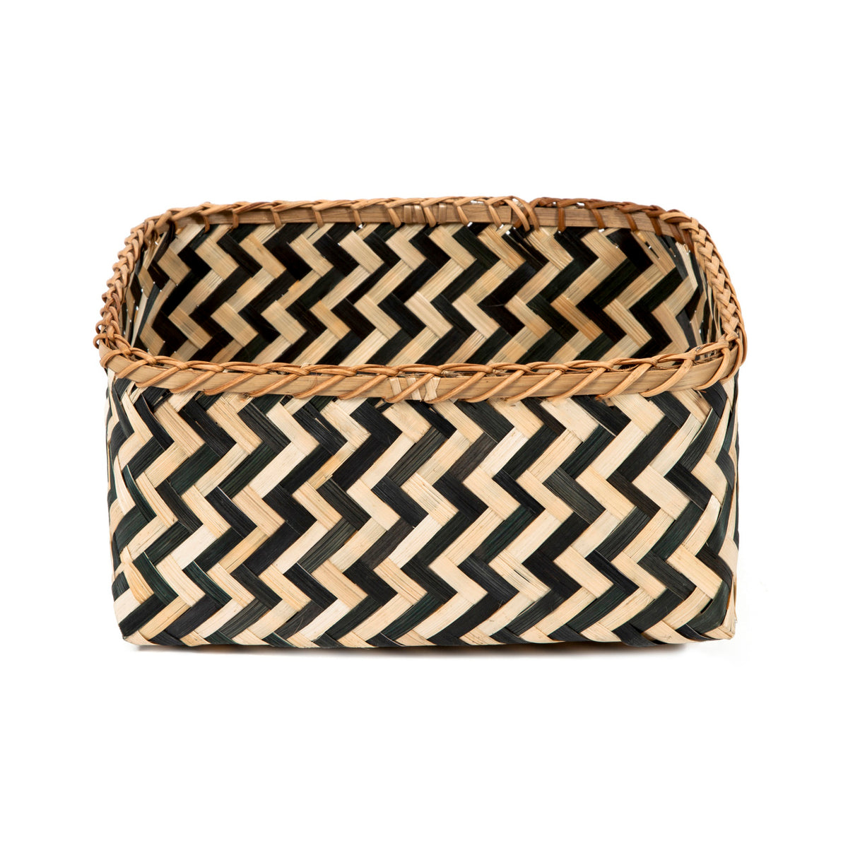 Panier de rangement bambou tressé L
