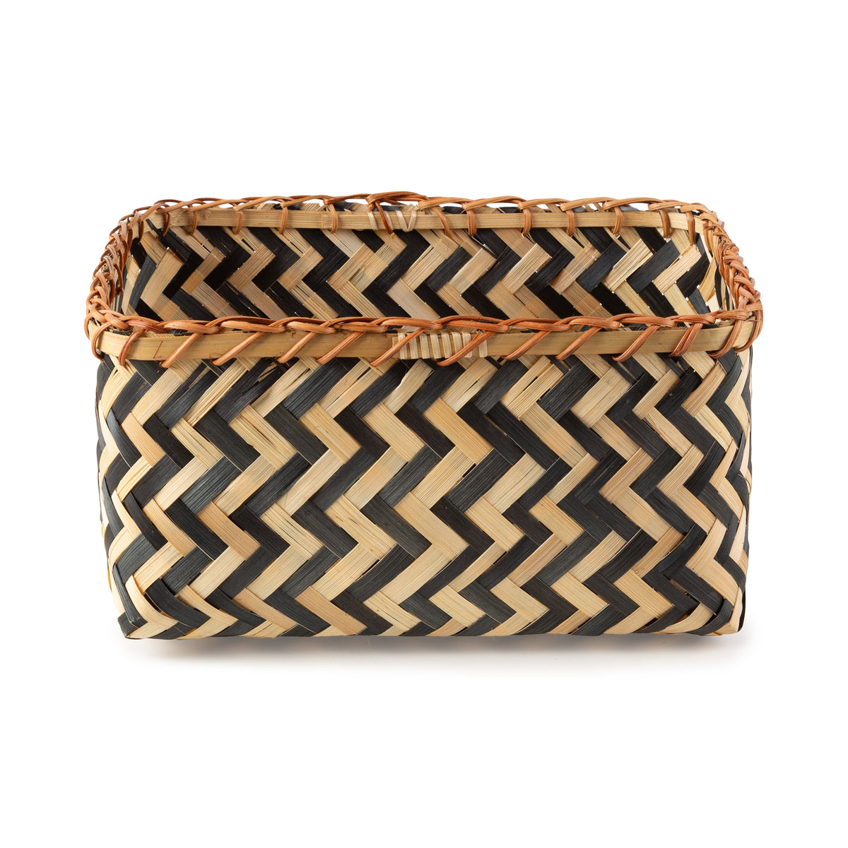 Panier de rangement bambou tressé L