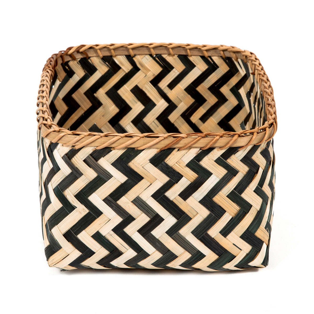 Panier de rangement bambou tressé L