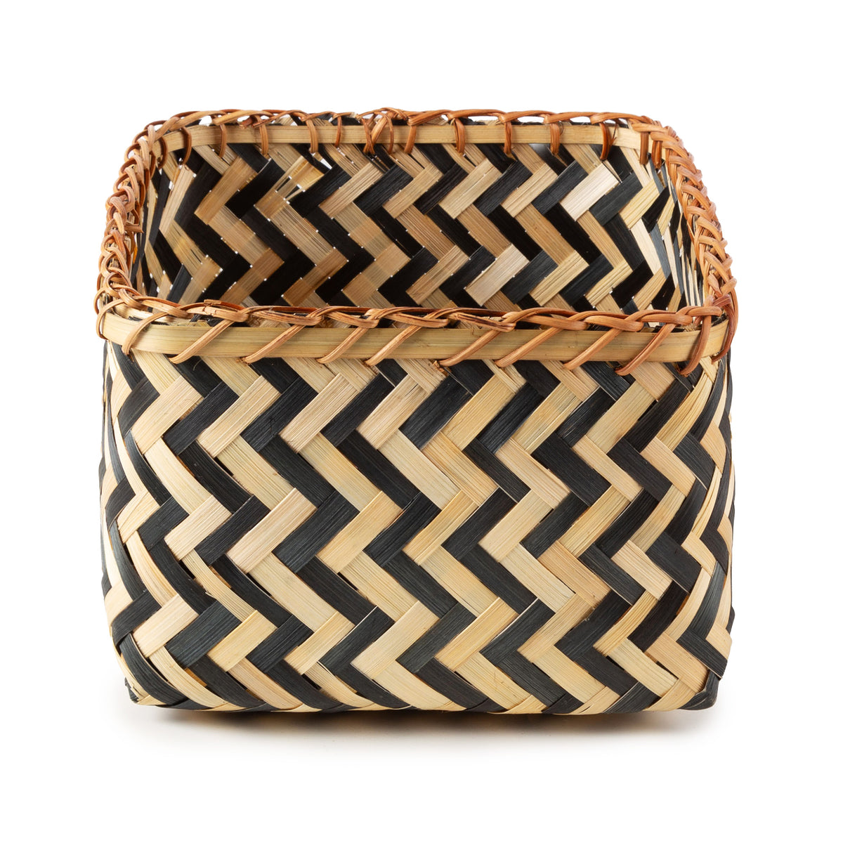 Panier de rangement bambou tressé L