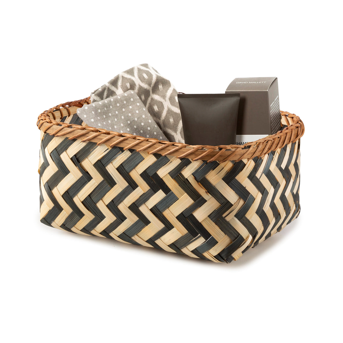 Panier de rangement bambou tressé M