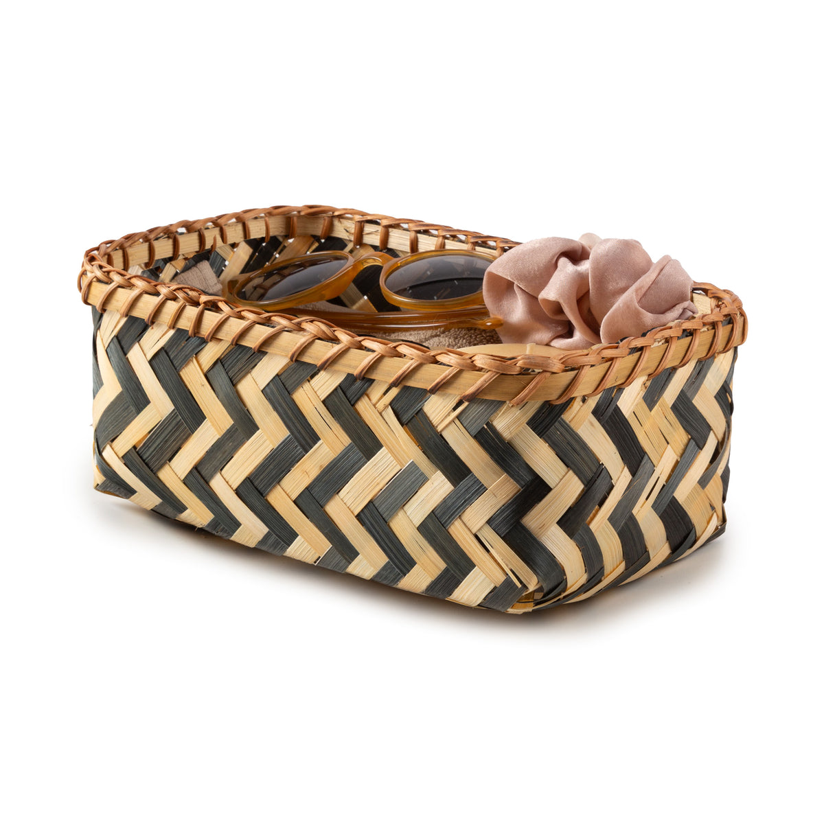 Panier de rangement bambou tressé S