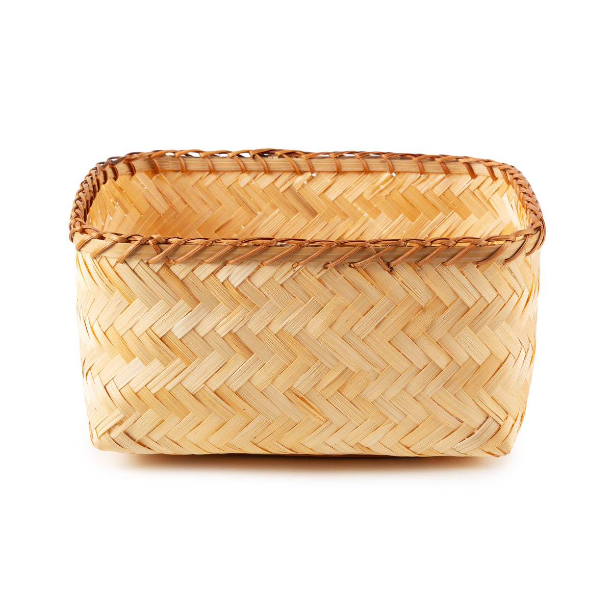 Panier de rangement bambou tressé L