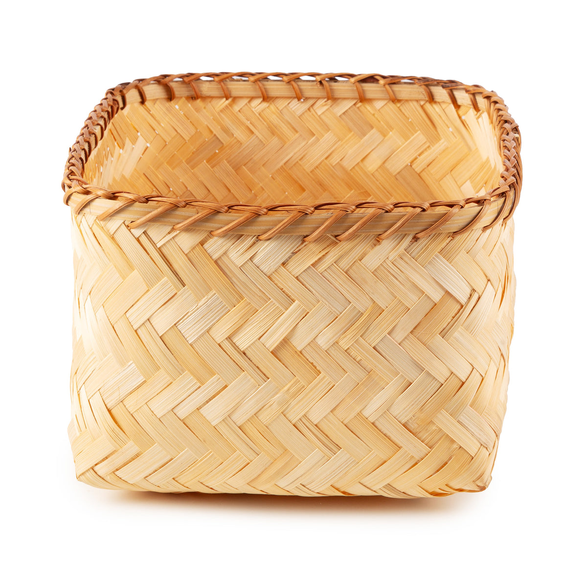 Panier de rangement bambou tressé L