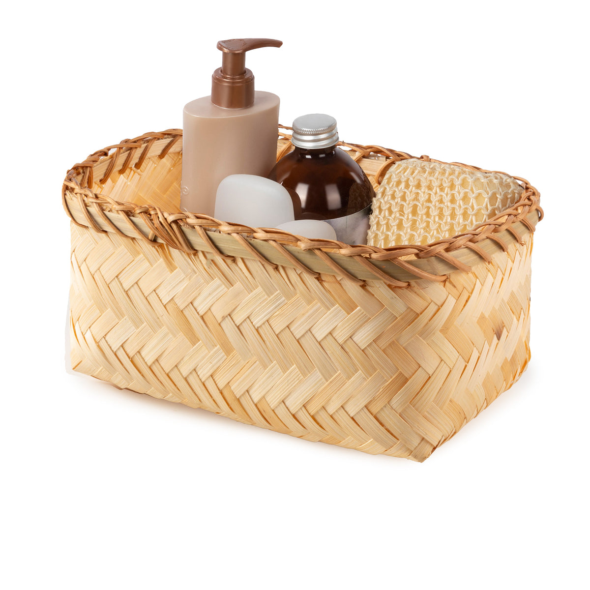 Panier de rangement bambou tressé M