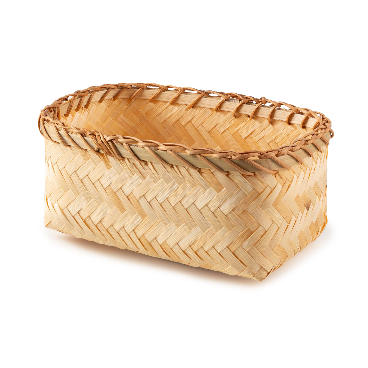 Panier de rangement bambou tressé L