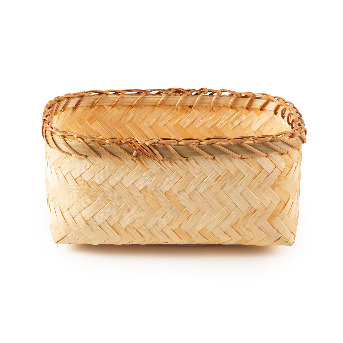 Panier de rangement bambou tressé L