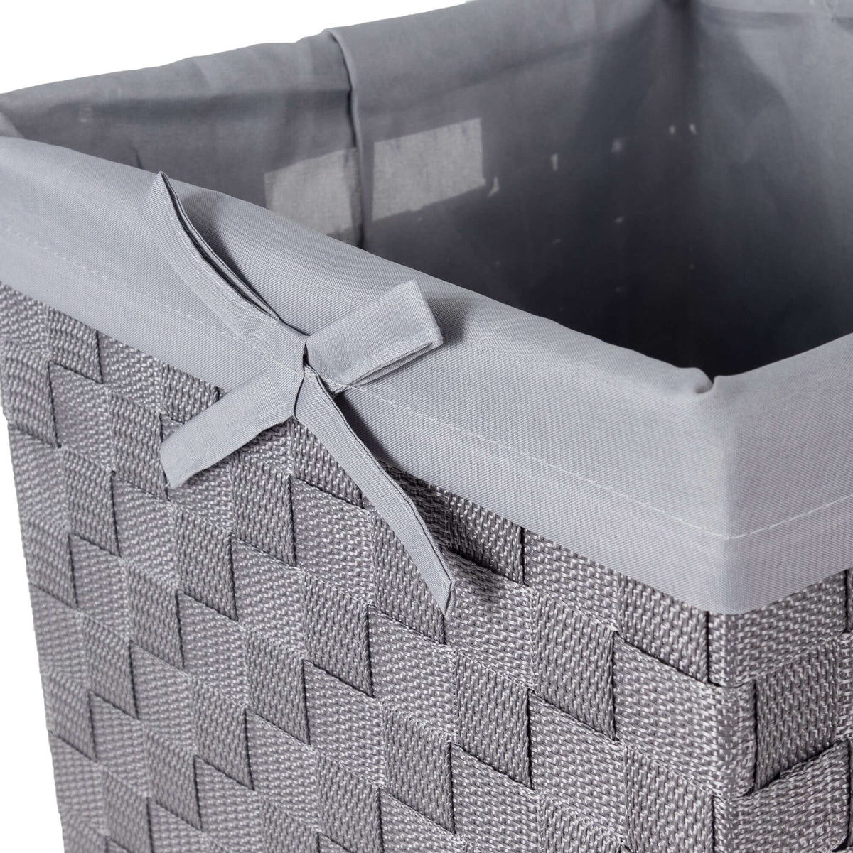 Panier à linge carré avec couvercle Stan gris