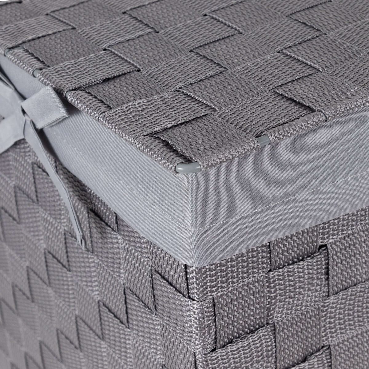Panier à linge carré avec couvercle Stan gris