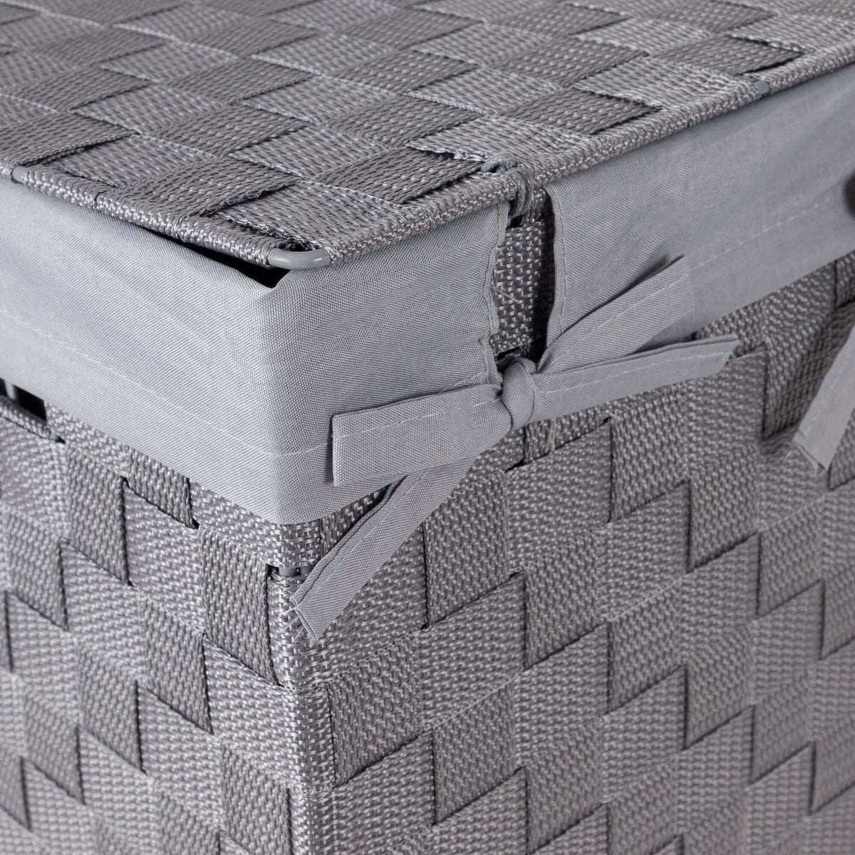 Panier à linge carré avec couvercle Stan gris