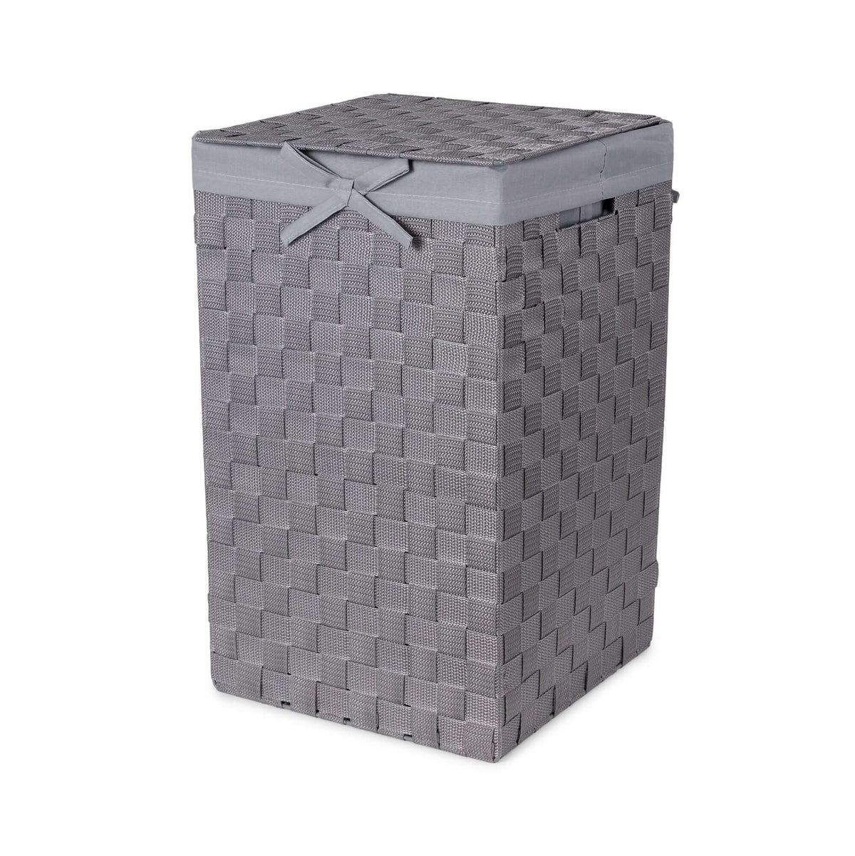 Panier à linge carré avec couvercle Stan gris