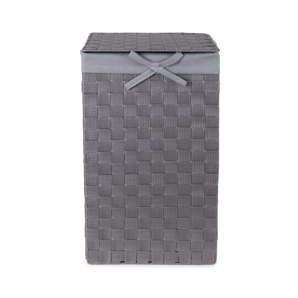 Panier à linge carré avec couvercle Stan gris