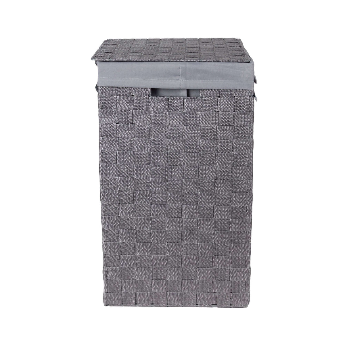 Panier à linge carré avec couvercle Stan gris