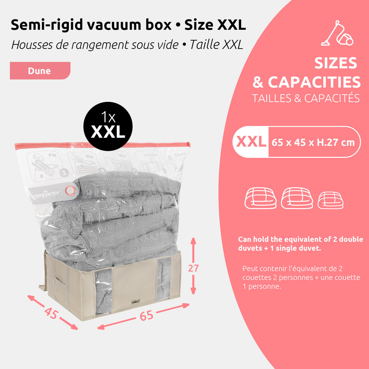 Caja de almacenaje al vacío XXL