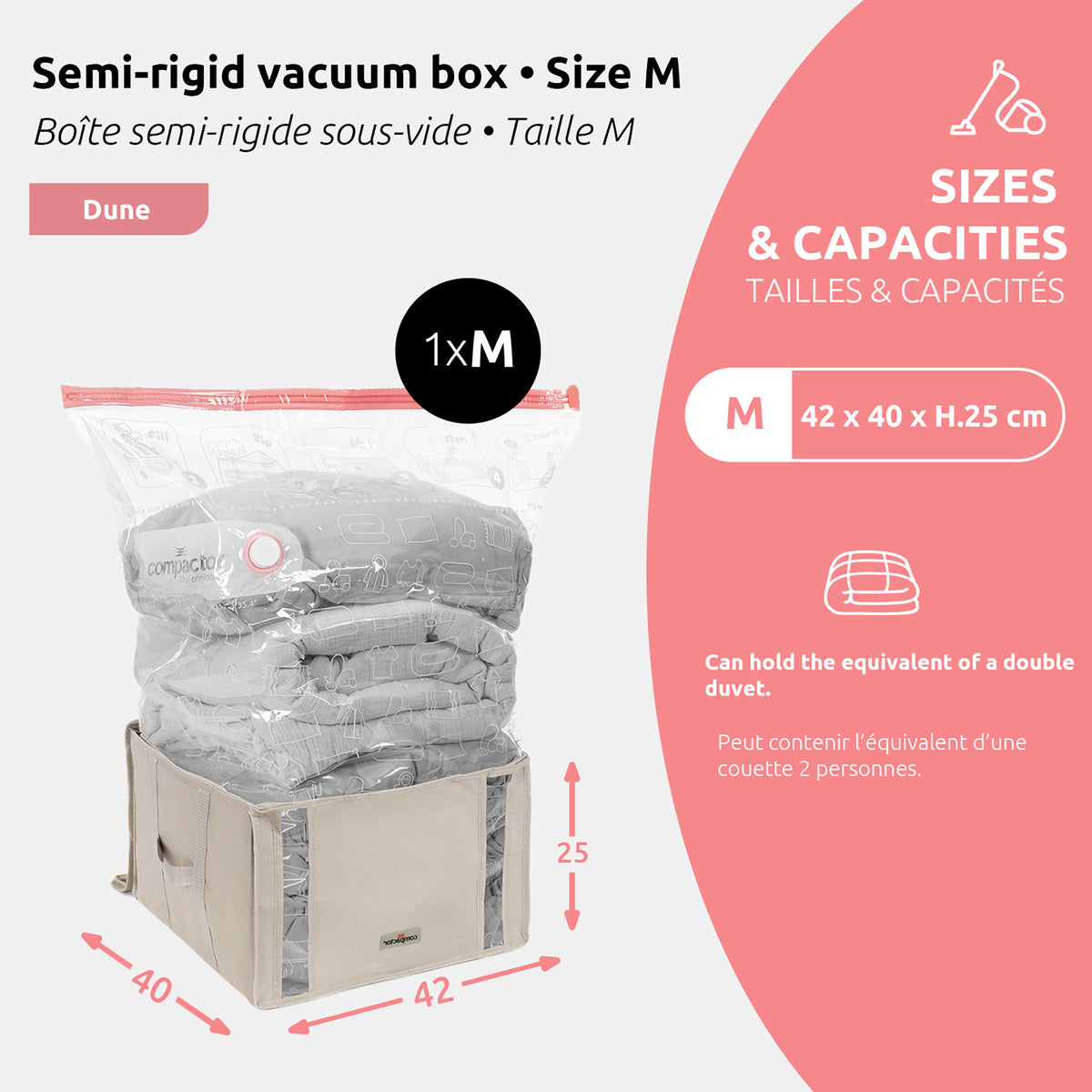Housse de rangement sous vide M