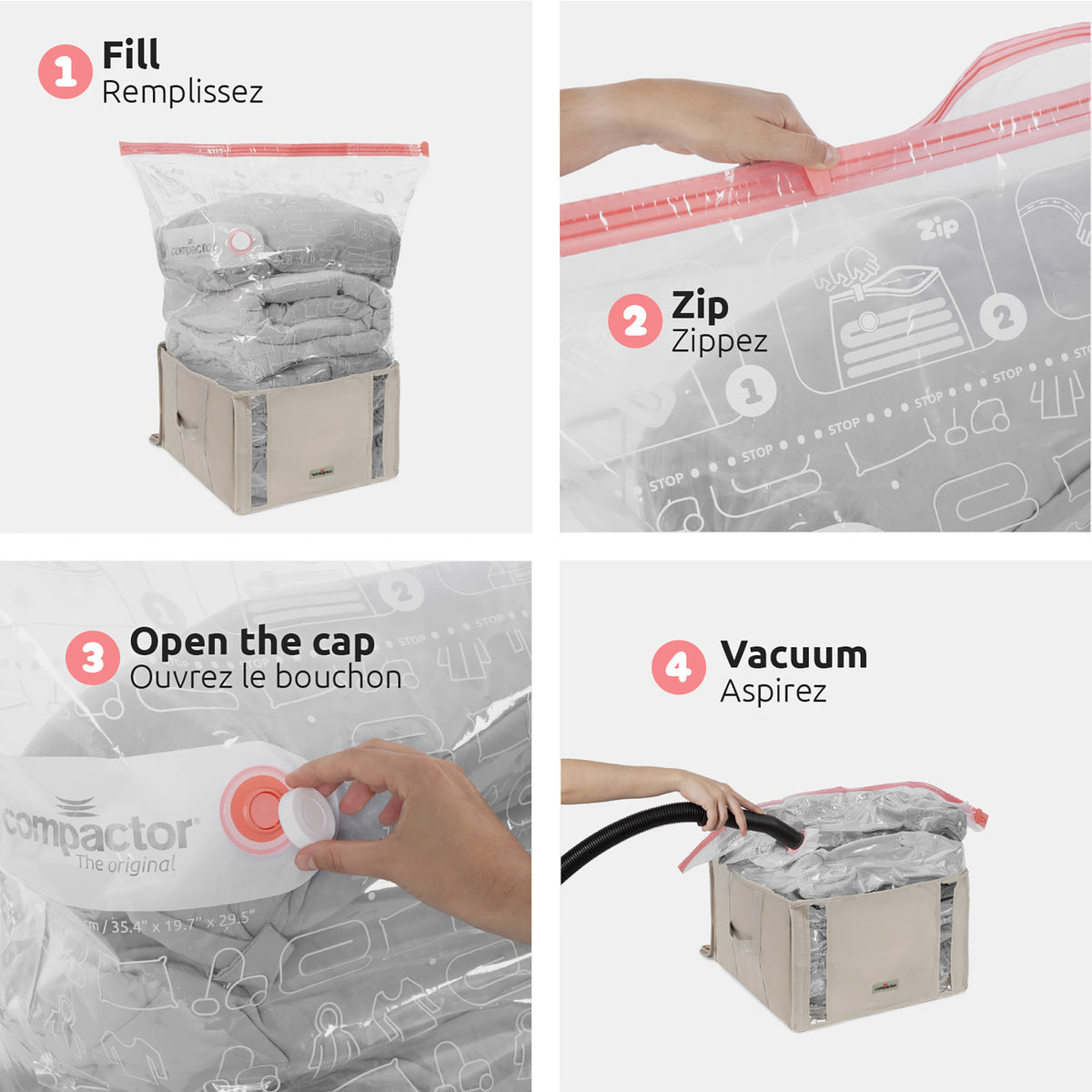 Housse de rangement sous vide M
