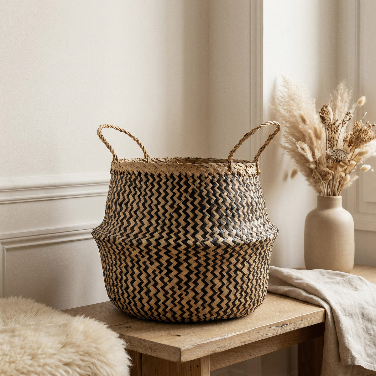 Panier de rangement naturel Belly M