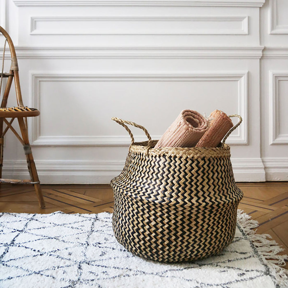 Panier de rangement naturel Belly L