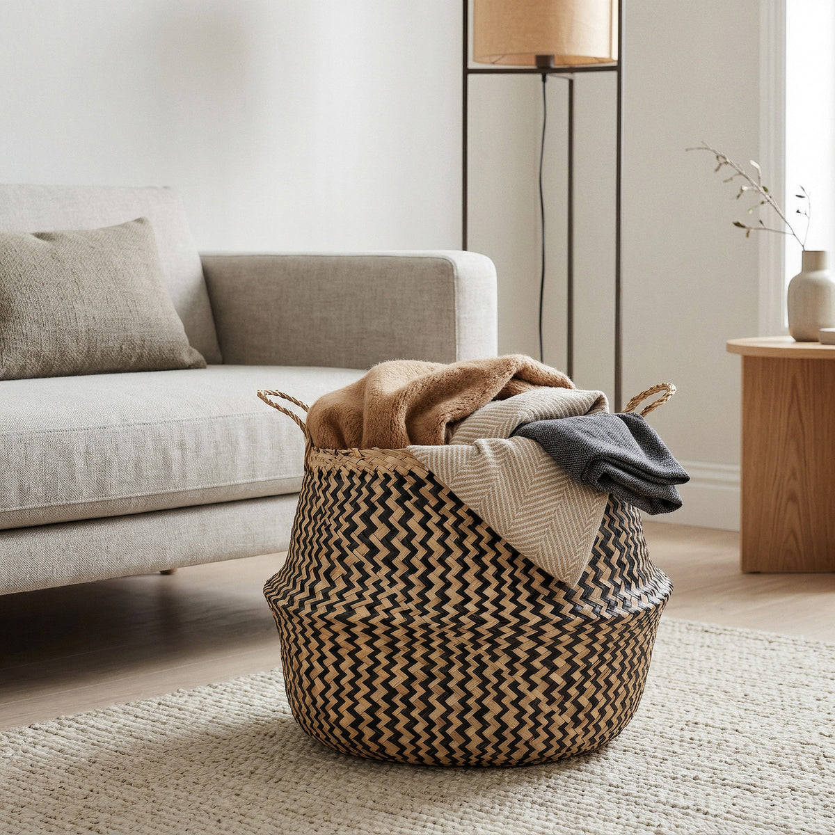 Panier de rangement naturel Belly L