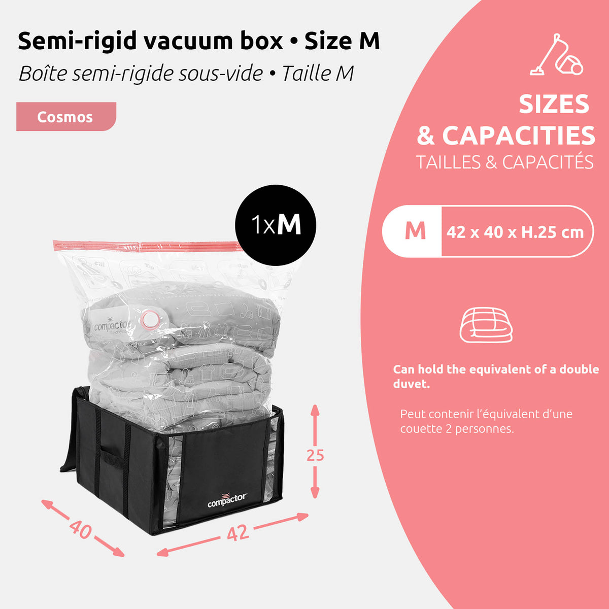 Housse de rangement sous vide M