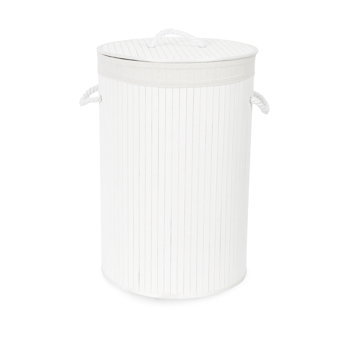 Panier à linge rond en bambou avec couvercle