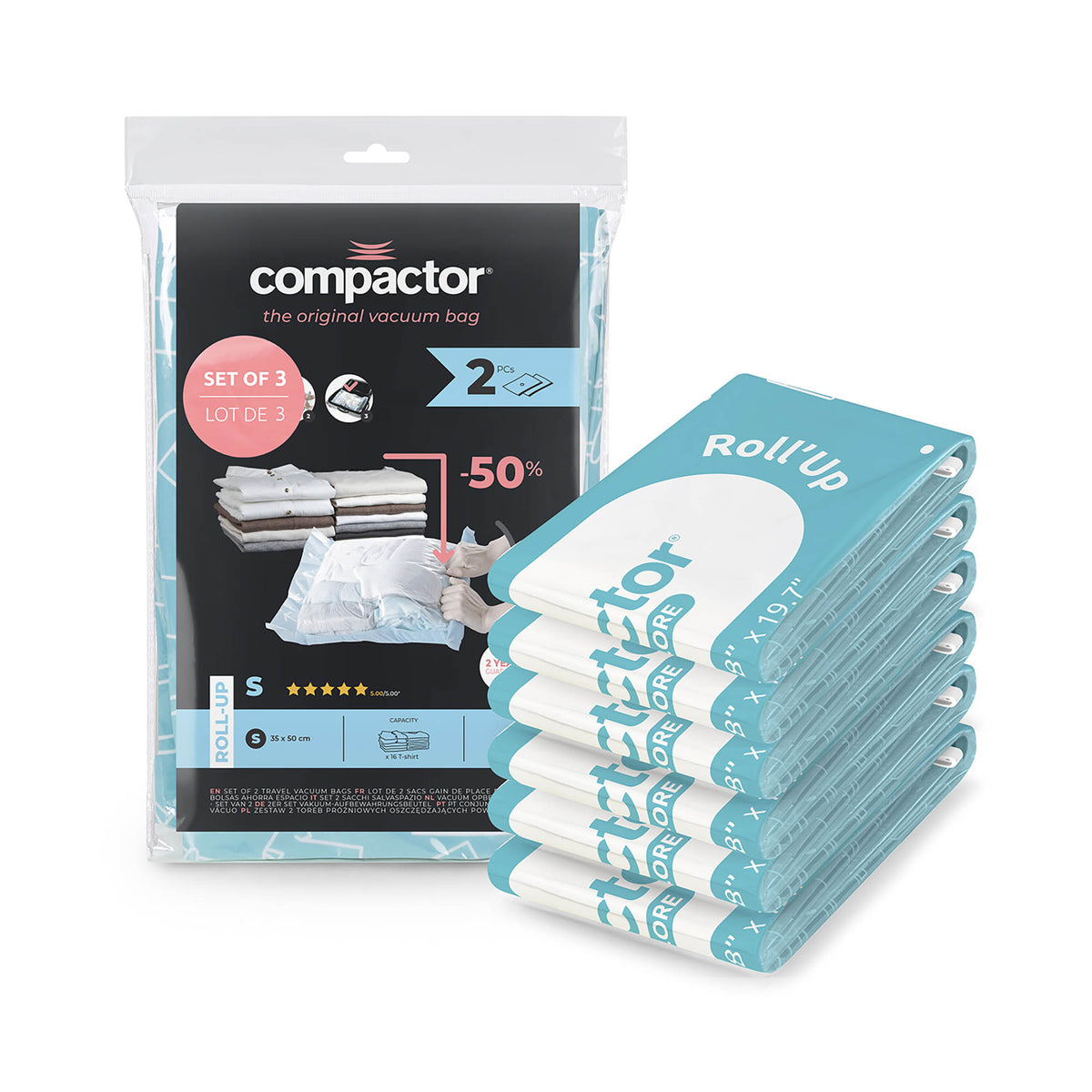 Lot 6 sacs sous vide de voyage Roll-up