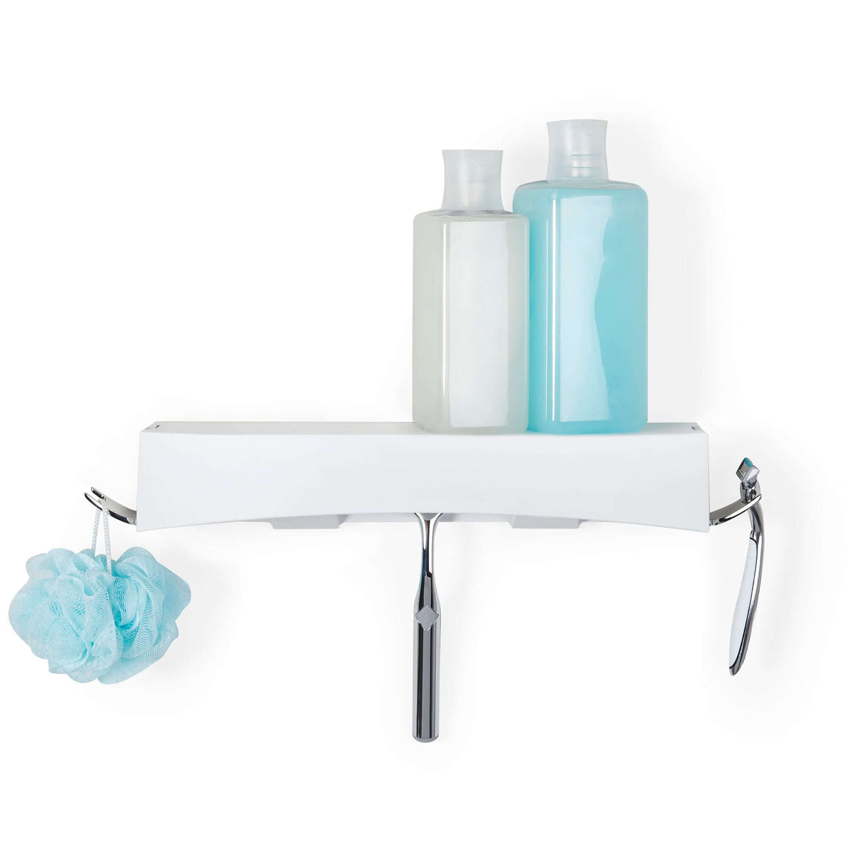 Etagère de douche sans perçage Clever blanche