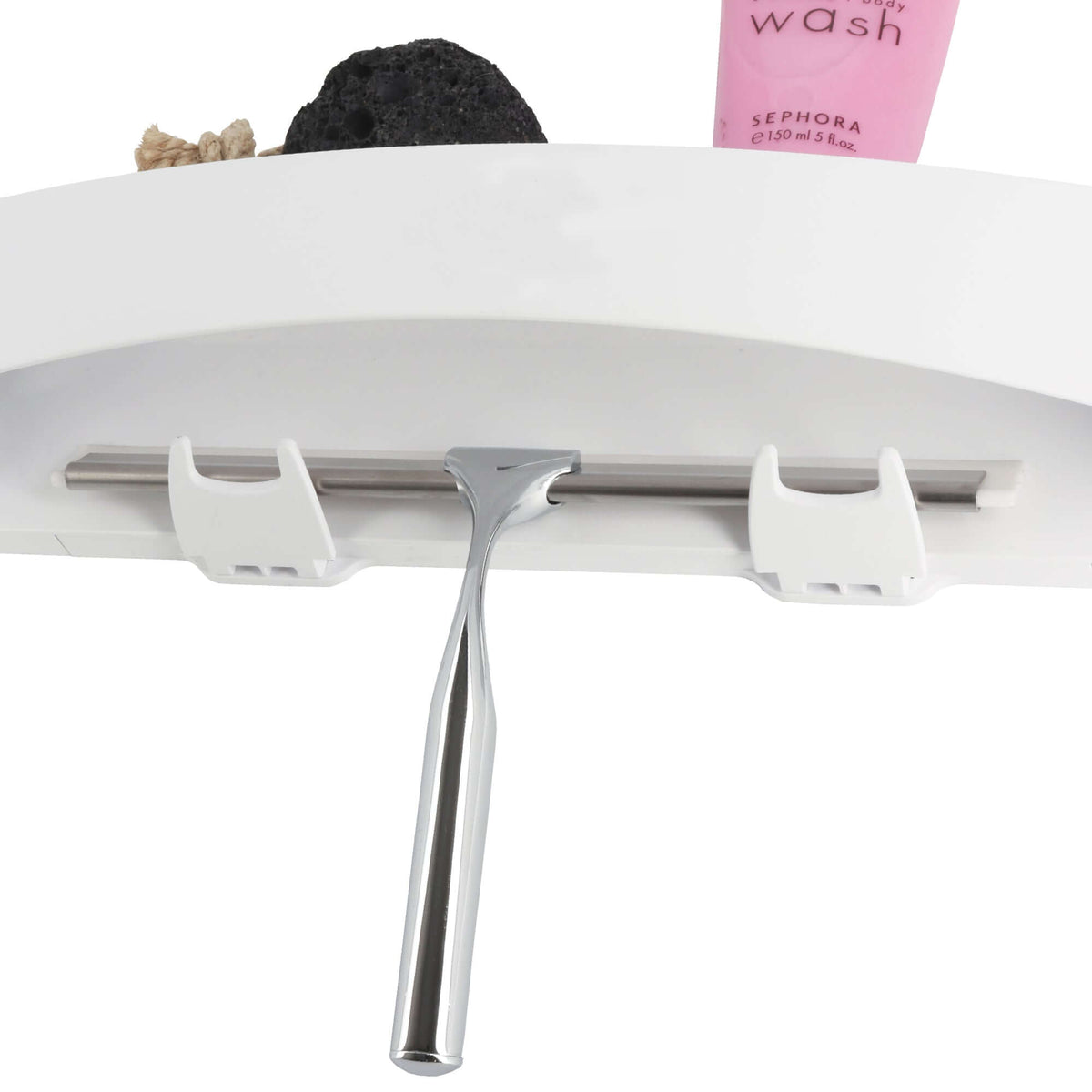 Etagère de douche sans perçage Clever blanche