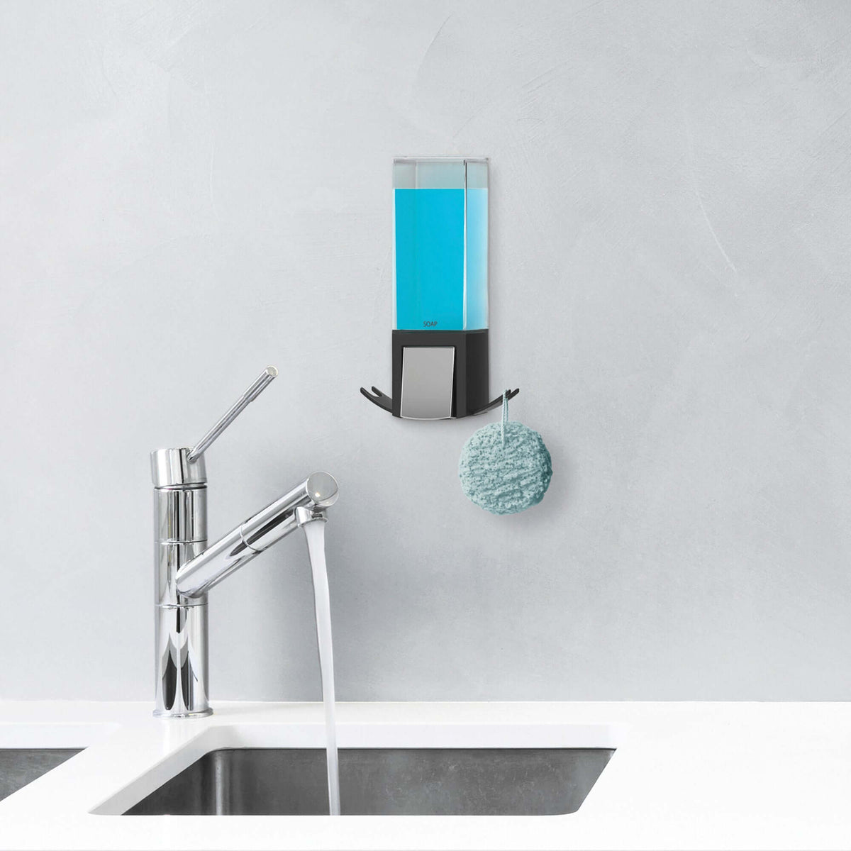 Dispenser di sapone da parete ricaricabile Clever nero