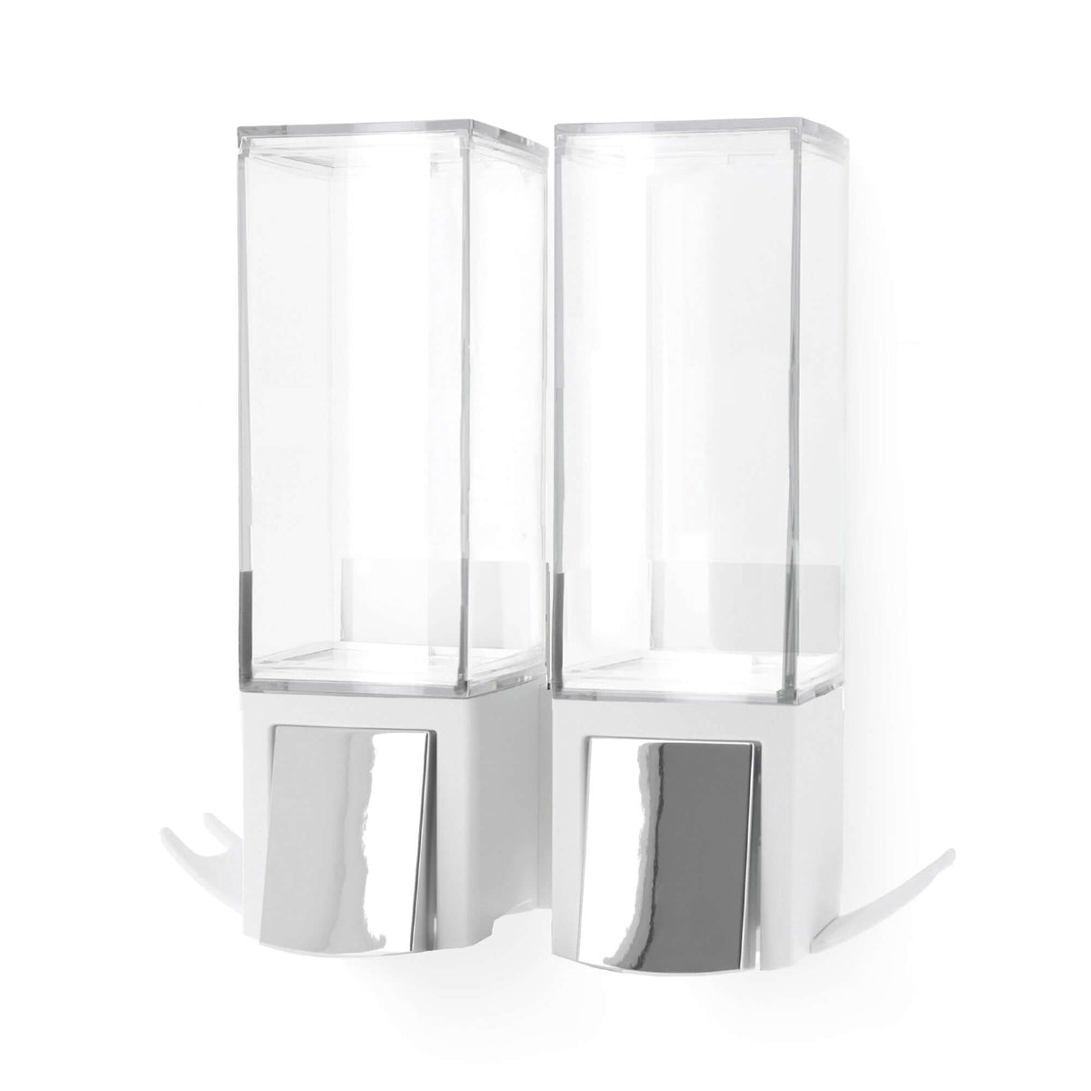 Dispenser doppio di sapone da parete ricaricabile Clever bianco
