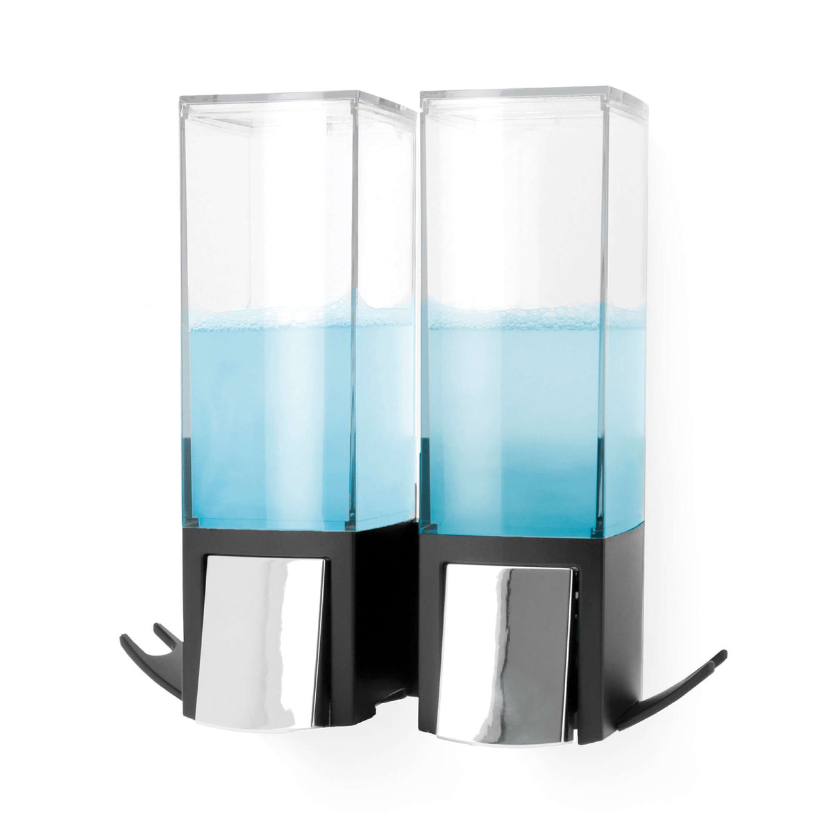 Double distributeur de savon mural rechargeable noir