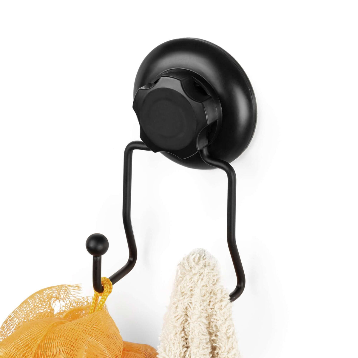 Gancio doppio a ventosa Bestlock Black nero