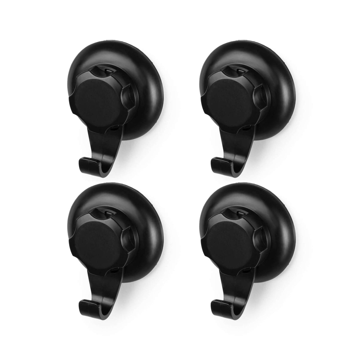 Juego de 4 ganchos de succión grandes Bestlock Black negros
