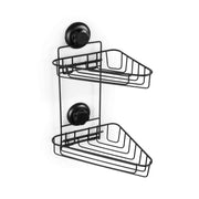 Double étagère d'angle ventouses