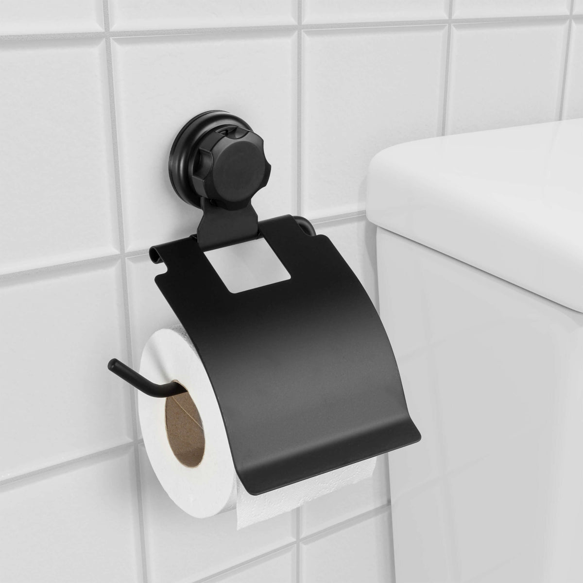 Porte papier toilette ventouse auto-adhésive