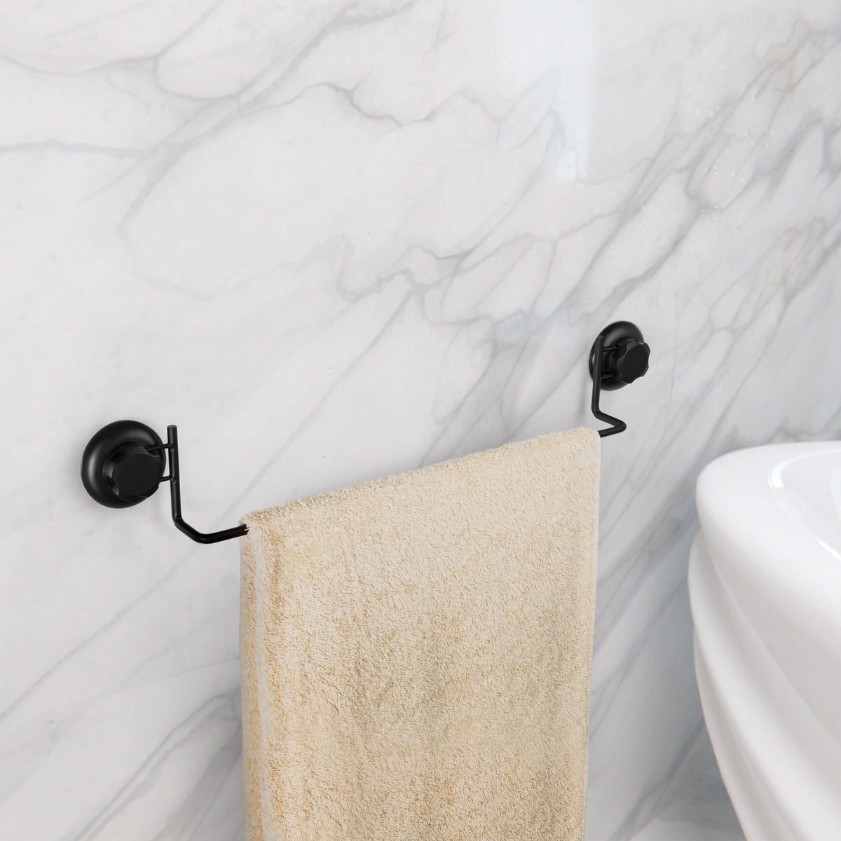 Porte serviettes à ventouses Bestlock Black noir