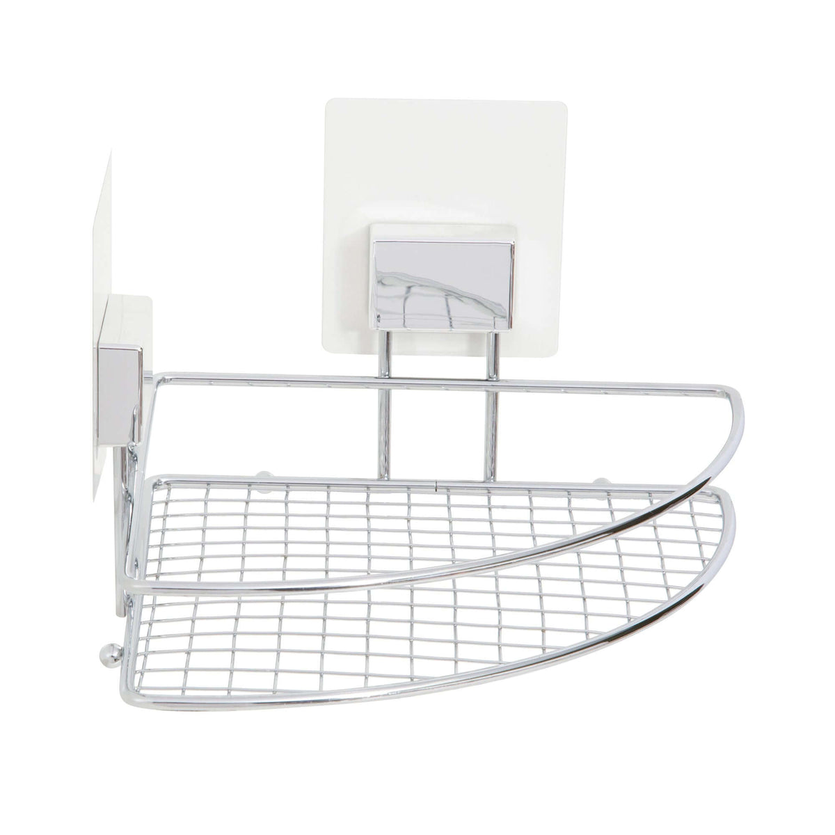 Etagère d'angle auto-adhésive chrome
