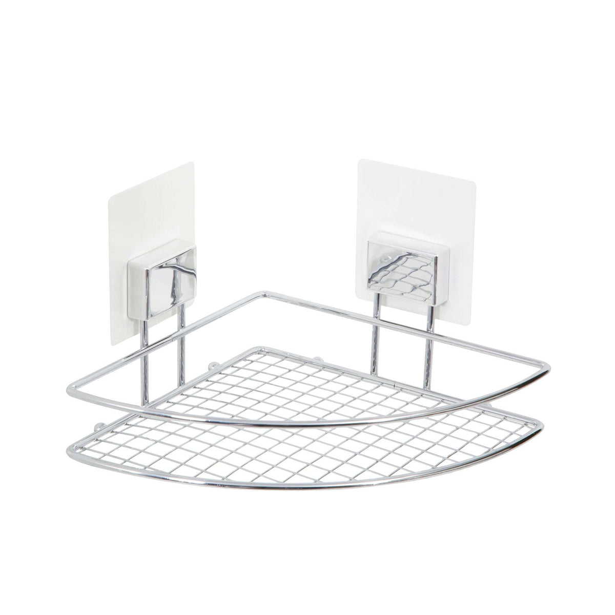 Etagère d'angle auto-adhésive chrome