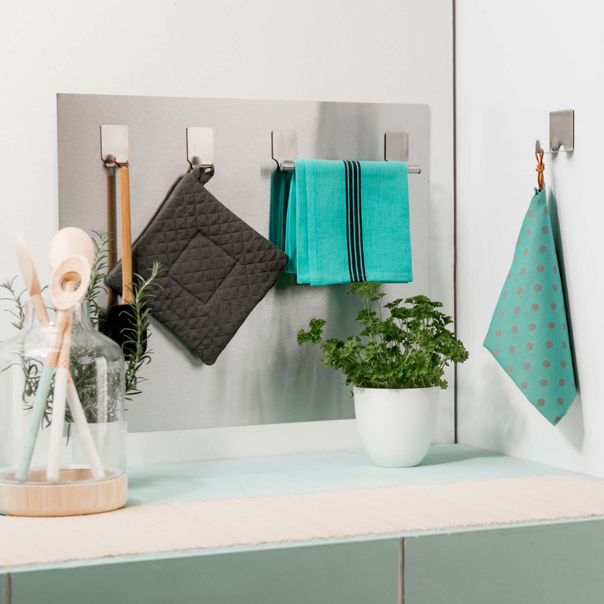 Panel de cocina Splash M de acero inoxidable
