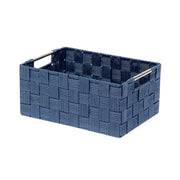Cesta portaoggetti con manici in metallo Stan blu