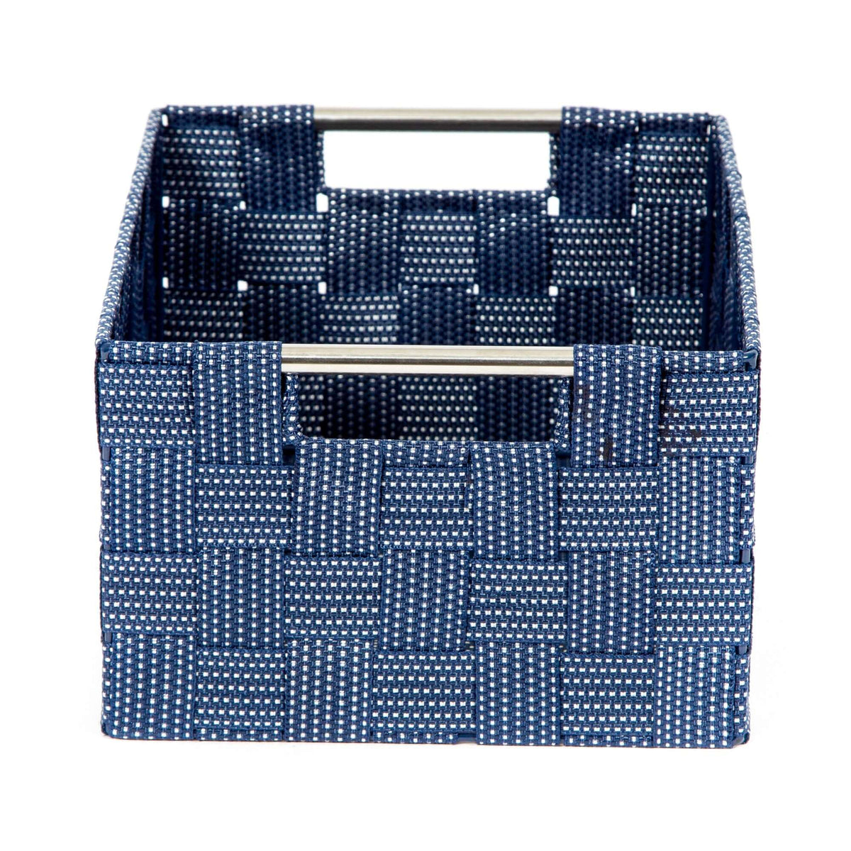 Cesta portaoggetti con manici in metallo Stan blu