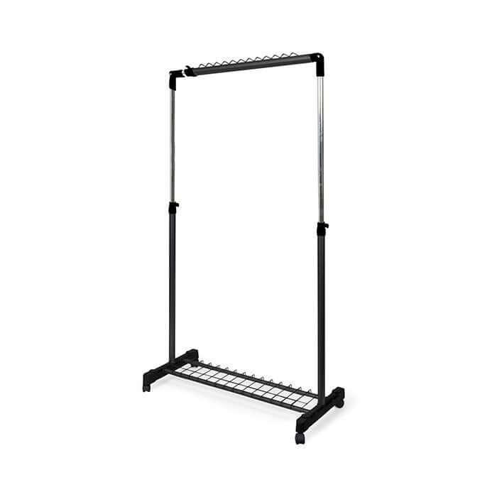 Tilting clothes rack under stairs Cliff black