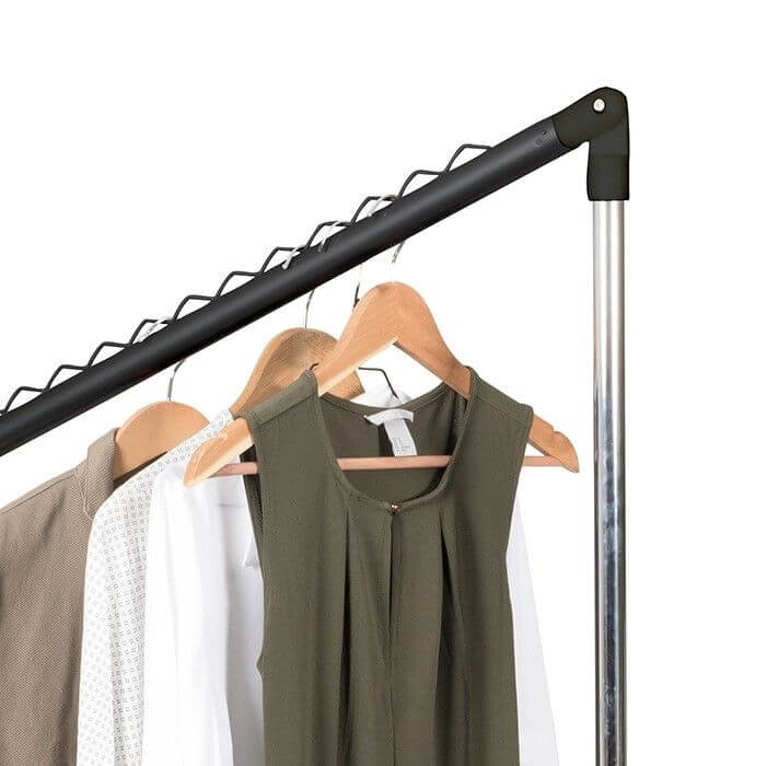 Tilting clothes rack under stairs Cliff black